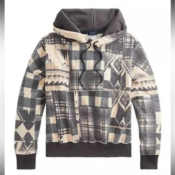 Polo Ralph Lauren Women’s Southwestern Geometric Patchwork Aztec Hoodie - Picture 8 of 13